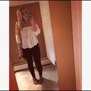 Off the shoulder white blouse